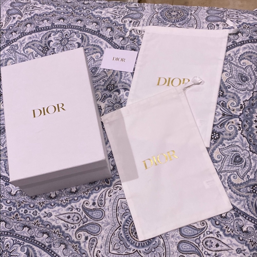 Dior White Shoe Dust Bags with Box